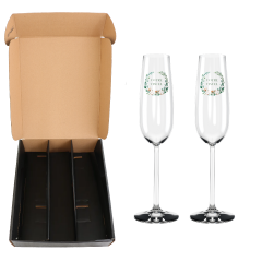 Coffret sans bouteille avec flûtes en verre