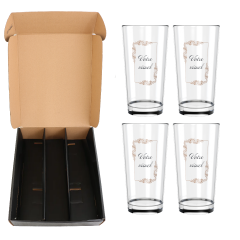 Coffret sans bouteille avec verres à bière Shaker 37cl