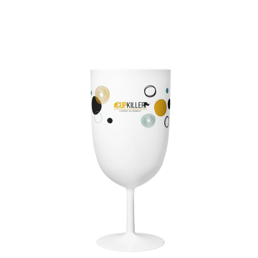 Lot De 16 Verres à Vin Réutilisables En Plastique - Lavables Lave-Vaisselle, Idéal Fêtes, Camping, Plage (Noir/Doré)